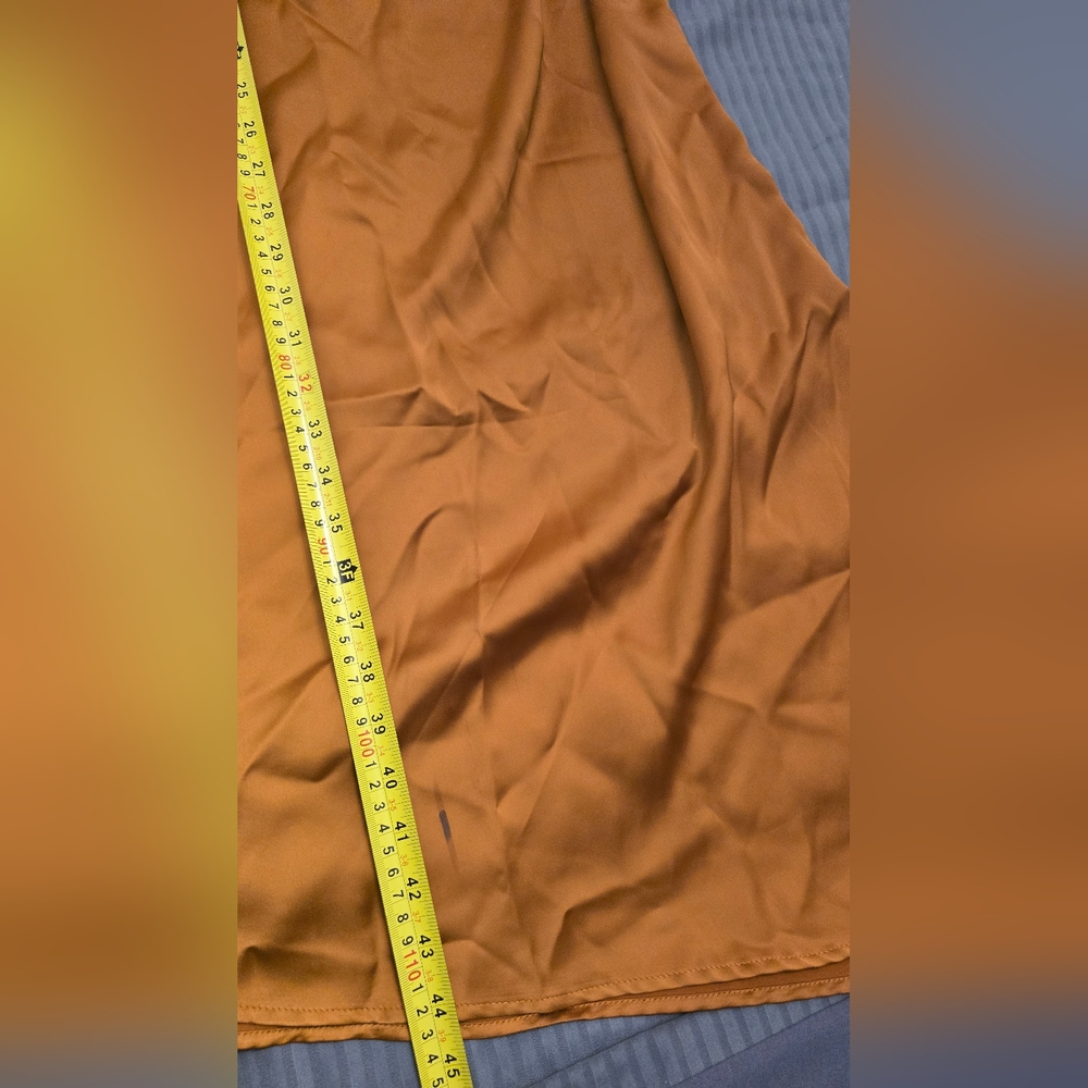 House of Harlow 1960 Womens Rust Satin Midi Slip Dress Size Large - Picture 6 of 10
